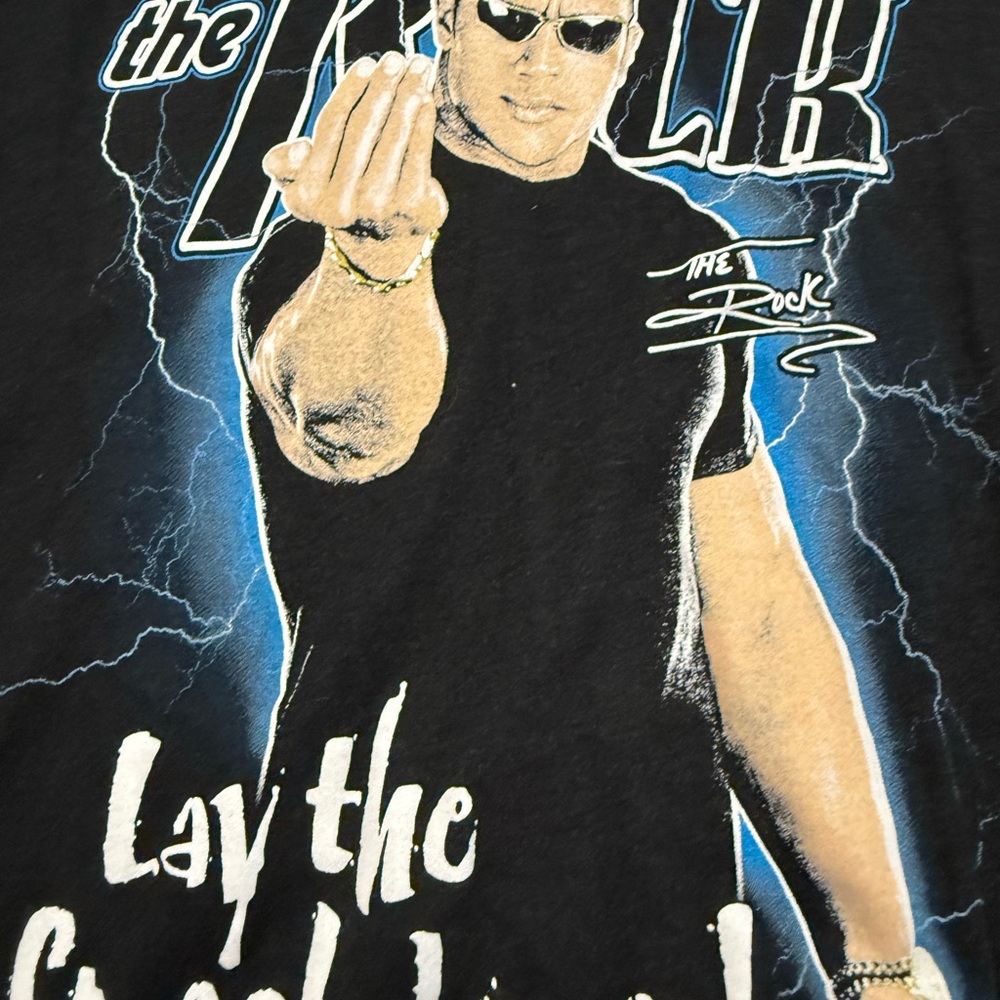 WWE Authentic Rock Black Tee - Picture 5 of 5